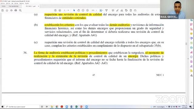 ?DIFERENCIAS ENTRE EL ROL REVISOR Y SUPERVISOR DEL SISTEMA DE CONTROL DE CALIDAD NICC 1–Raúl Camach