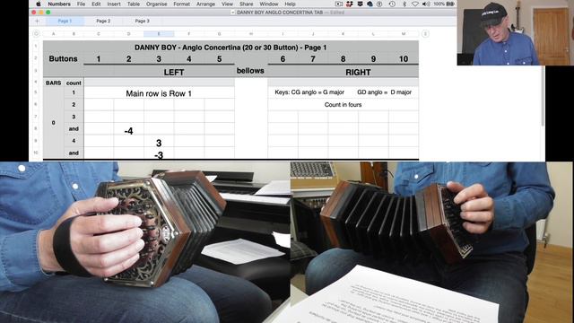 Danny Boy - An Introduction To My New Tablature For The CG  Anglo Concertina