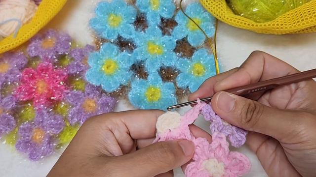 Чистилка крючком  Цветочки на поляне  МАСТЕР КЛАСС