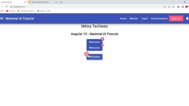 Badge In Angular Material UI | Create Notify Tag In Angular | |Angular 15 -  Material UI Tutorial