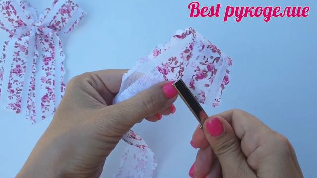 Как сделать красивый бант из лент на заколке (зажиме). Мастер-класс #Bestрукоделие