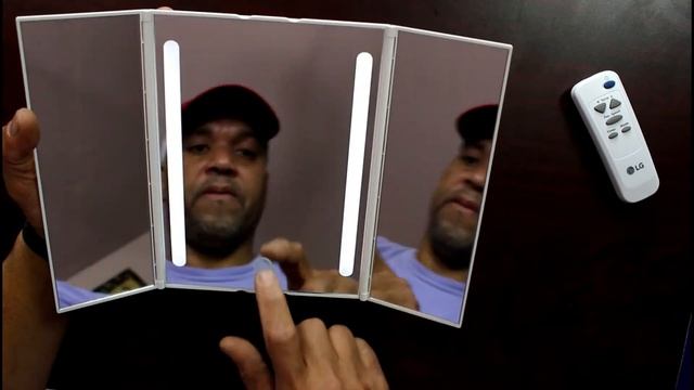 Trifold LED Batteries Or USB Lighted Makeup Mirror