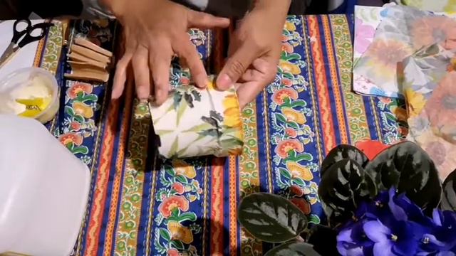 Decoupage Plastic Pot With Floral Napkin (tagalog)