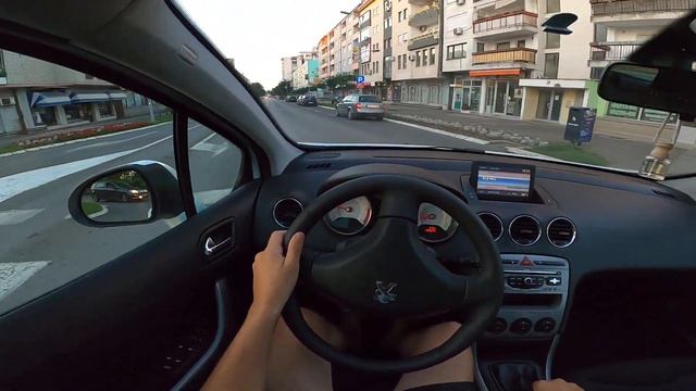 Driving 2011 Peugeot 308 1.6 HDI SW In City Onboard POV