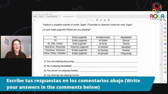 Community Spanish: Repaso - Traducciones Con Presente Progresivo (Verbos -AR)(IIII)