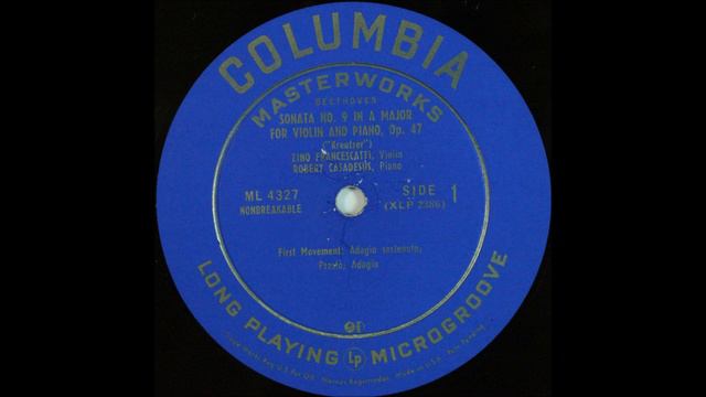 Beethoven, Violin Sonata No 9 ,Kreutzer, 1st Mov,  Zino Francescatti, Violin