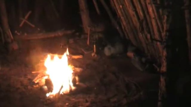 Ночлег в лесу (шалаш, нодья)