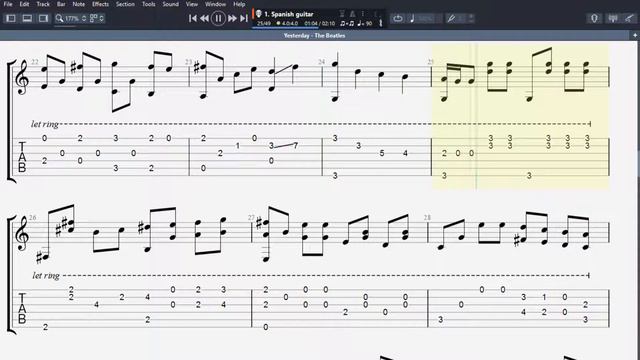 [Guitar Tablature] Yesterday - The Beatles