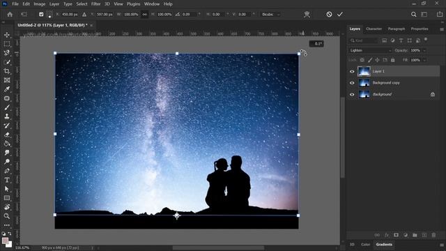 Photoshop Beginners | Make Star Light Trails Effect Image