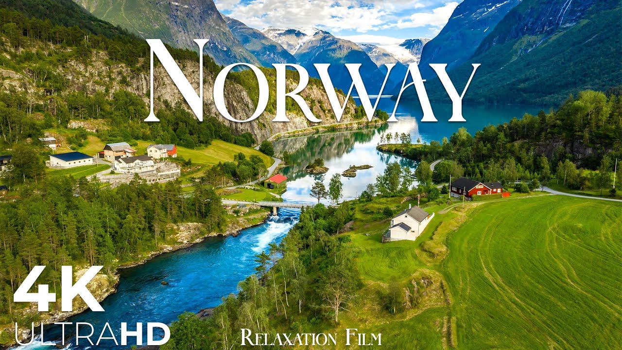 Norway Lovatnet | Meditaion Music | Amazing Beautiful Palaces In Europe | 4K Relaxation Film