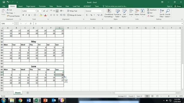 How to make calendar Excel | Easy Method to make Calendar in Excel | Excel me Calender kaise banaye