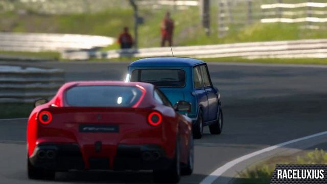 Ferrari F12berlinetta '12 VS Mini Cooper 'S' 1965 At Nordschleife