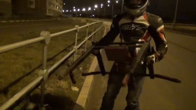 Краш тест ТУРНИК ПРОТИВ МОТОЦИКЛА HONDA BROS Turnik-brusia.ru (музыка из Физрука)