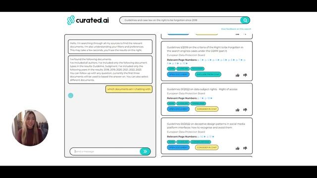 Curated AI Demo - The AI Assistant For European Lawyers