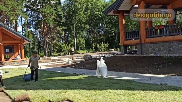 Технология укладки рулонного газона. Раскатали 650 кв.м за 1 день