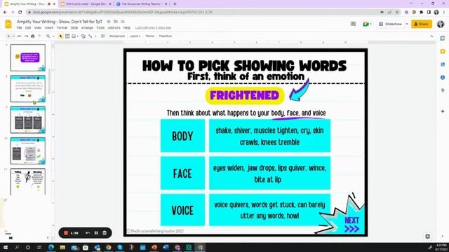 Gulp. My BIG Mistake. Descriptive Writing For Middle School  - Show, Don't Tell