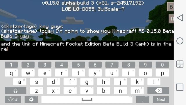 Minecraft Pocket Edition 0.15.0 Beta Build 3 (apk)