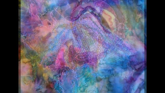 Silk Painting Without Gutta - Hand And Machine Embroidered