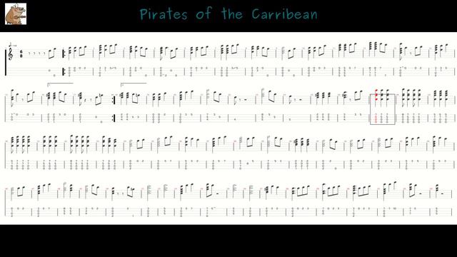 Pirates Of The Carribean - He's A Pirate [Ukulele Tutorial] (Tablature)