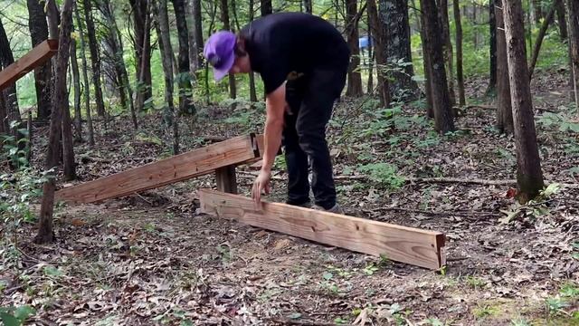 Building A BIKE OBSTACLE COURSE On My Backyard Trail!