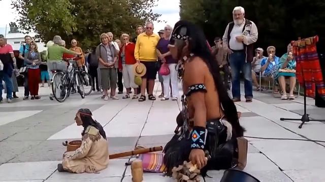 Индеец исполняет музыку «Последний из могикан»