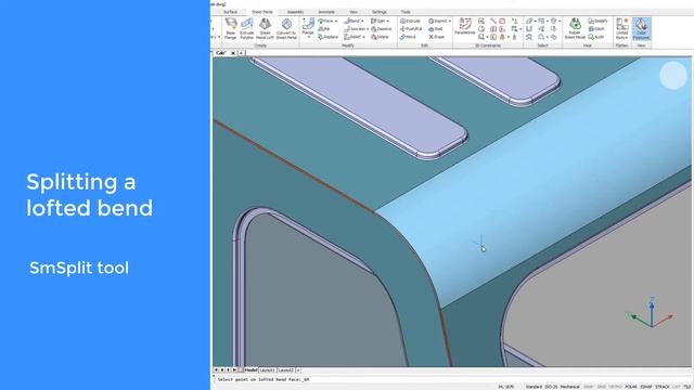 How To Split Lofted Sheet Metal Bends - BricsCAD Mechanical