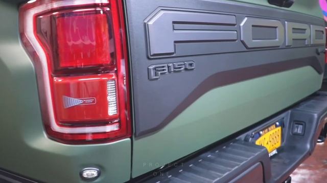 2019 Ford Raptor Wrapped in Cheetah Wraps Matte Military Green with Gloss black accents