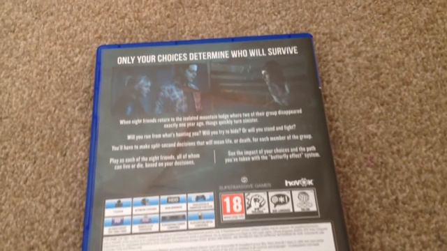 Untill Dawn (extended Edition) PS4 Unboxing