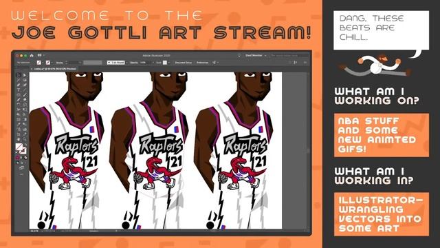 Marcus Camby & Hamburger Gif - Joe Gottli Art Stream - Jan. 17, 2021