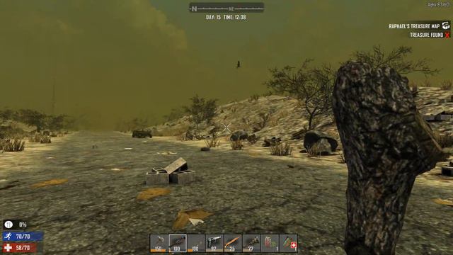 7 Days To Die. Продолжение коопа с Артёмом #9. 14-я ночь, уходим к зелени, я теряю сундук.
