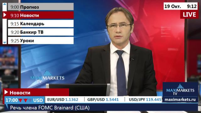 19.10.15 (9:00 MSK) - Новости рынка Форекс.