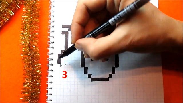 Новогодний Олень Как рисовать по клеточкам How To Draw Christmas DeerChristmas Deer Pixel Art