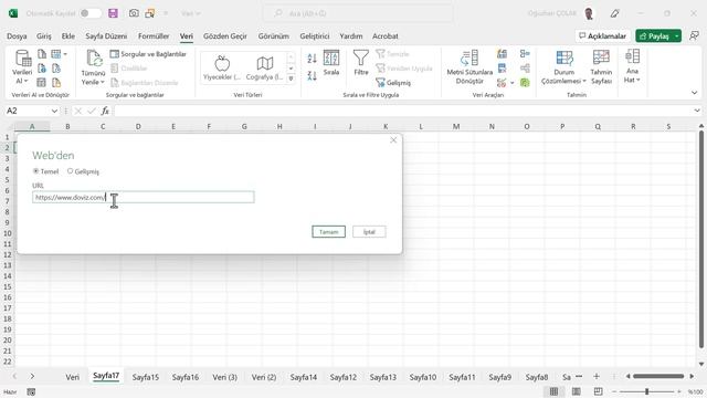 #Excel 'de Bir Web Sayfasından Veri Nasıl Alınır? | Oğuzhan ÇOLAK