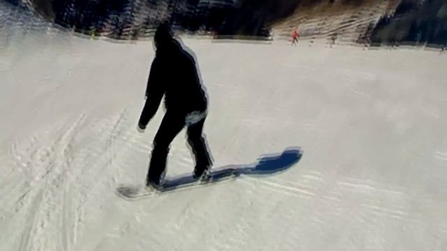 Чимбулак. Катаемся на сноуборде.