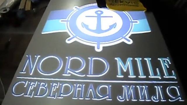 Световой короб из композита с внешней инкрустацией.. #RE