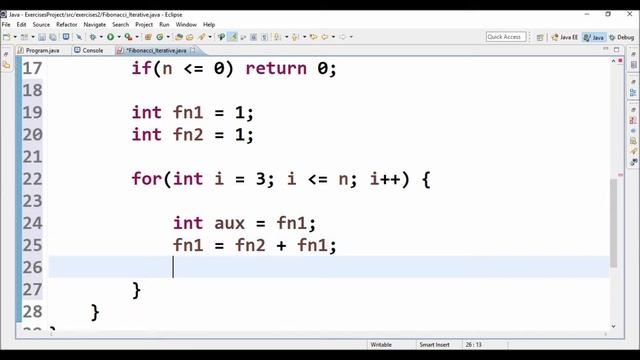 Fibonacci Iterative In Java