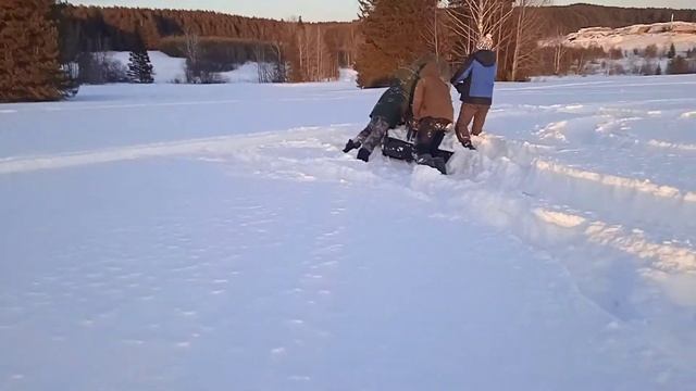 Буран и мартовский снег в поле.