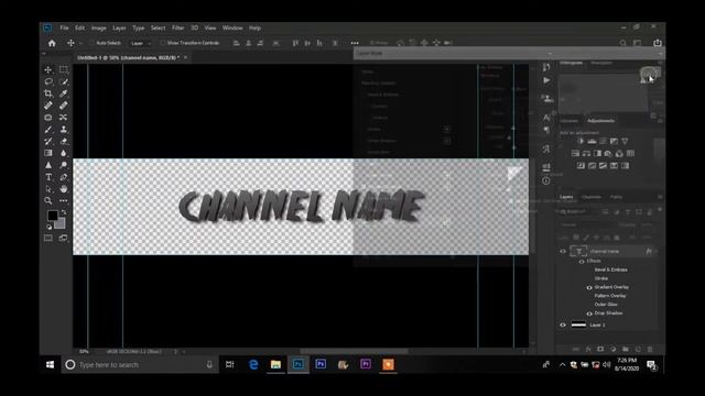 How To Make Youtube Banner In Photoshop | Channel Art | In Tamil