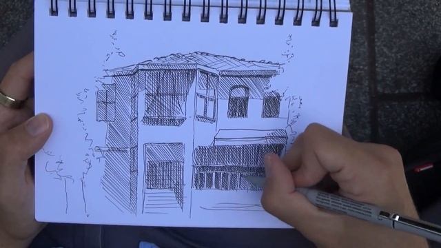 Sketching An Interesting House In Allenby Street