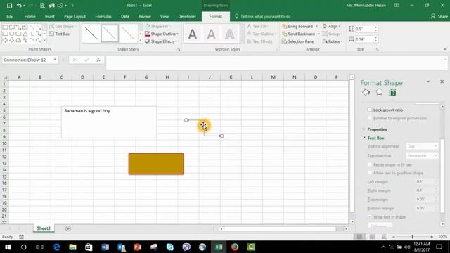 Excel Bangla Tutorial Ticks 16:  How To Using Drawing Tools In Microsoft Excel Bangla Tutorial