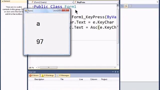 Visual Basic 2010 Express Tutorial 16 - ASCII Tables And Values
