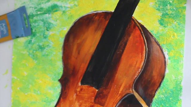 The Cello..How To Paint A Cello In Acrylics.