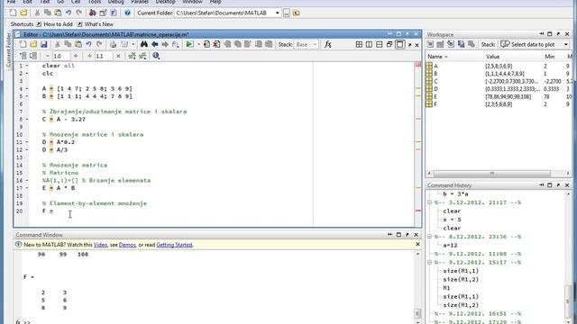 Matlab 08 - Matrični Račun