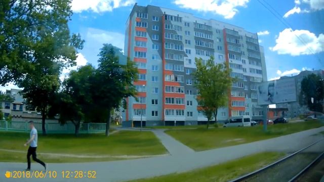 Витебск.Поездка на трамвае №1 ул.Гагарина - ул.М.Горького(не весь)