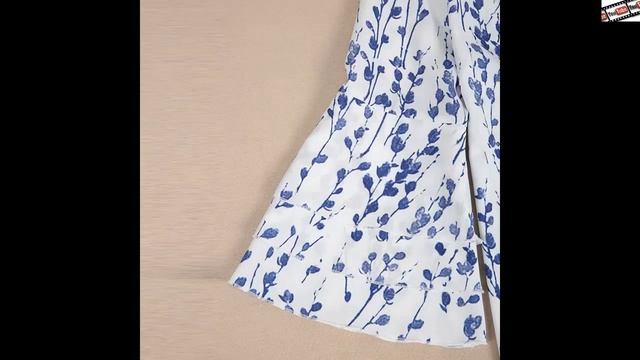 #Модное #женское #платье #с #расклешенным #рукавом, #повседневные #платья #с #цветочным #принтом