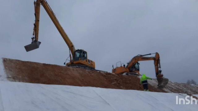 22.11.2022 зима делаем укрепление откоса  