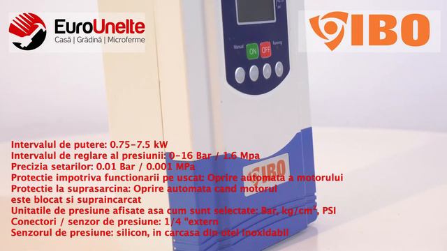 PRESOSTAT ELECTRONIC INTELIGENT TRIFAZAT TIP PANOU COMANDA, IBO PRESS 30 (0.75-7.5 KW / 20A / 400V)