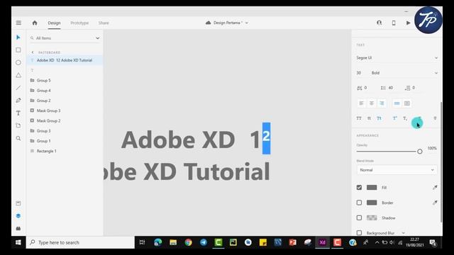 Tutorial Adobe XD #10 : Cara Memberi Text Pada Desain Kita Di Adobe XD