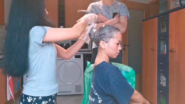 Dyeing ASIAN Hair From BLACK To BROWN At Home || Without Bleaching || Garnier Nutrisse Ultra Blonde