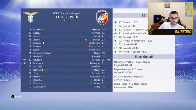 TUTTA LA CHAMPIONS DELLA LAZIO SU FIFA 20!! SUPER LAZIO! FIFA 20  CARRIERA ALLENATORE LAZIO